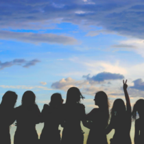 photo of 7 women in silhouette